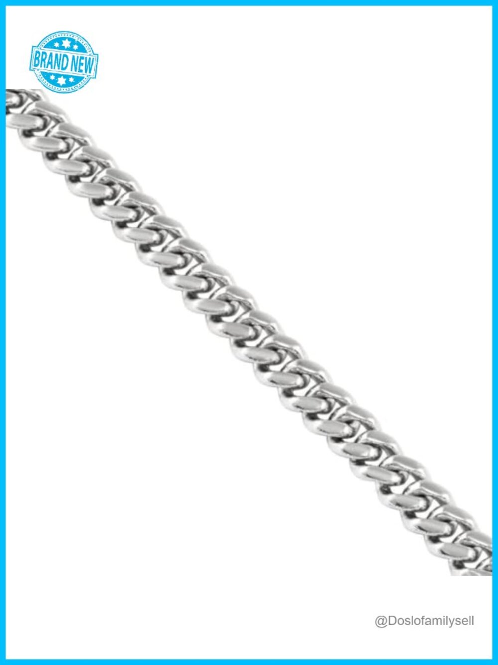 Cuban Link Bracelet 6mm White Gold Unisex Chain Gift